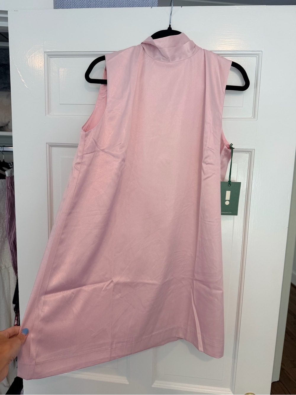 Daily Drills Satin Blush Pink mini dress